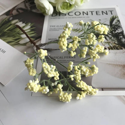 DecorBites™ Gold Hybrid Flower Cherry Stamen Berries Bundle for DIY Decor