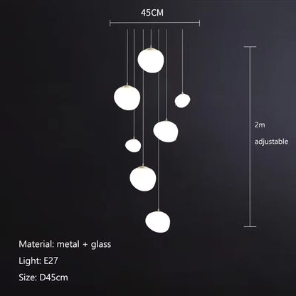 DecorBites™ Gregg Pendant Lamp: White Bubble Glass Italian Design for Home, Kitchen, Restaurant