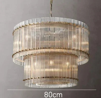 DecorBites™ Gold Double Layer Ring Crystal Pendant Light for Bedroom Dining Living Room