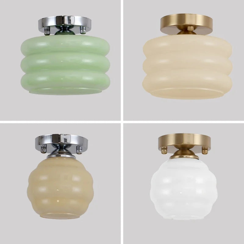 Lámpara de techo LED DecorBites™ de hierro y cristal color crema - Luminarias modernas para interiores