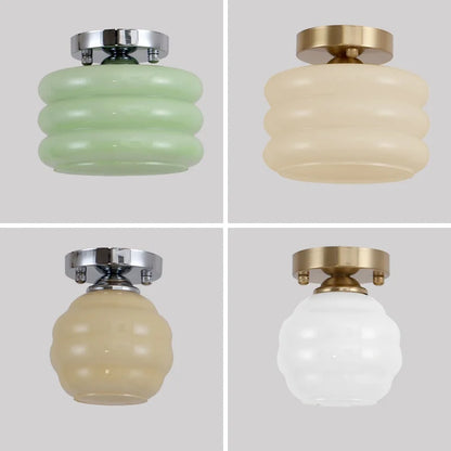 Lámpara de techo LED DecorBites™ de hierro y cristal color crema - Luminarias modernas para interiores