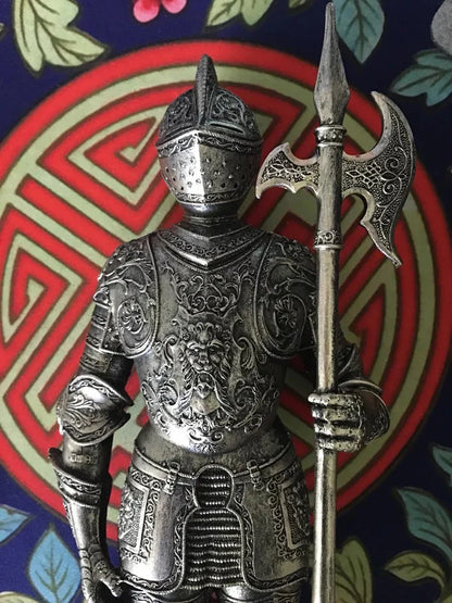DecorBites™ Iron Armored Soldier Knight Sculpture Home Decor Figurine