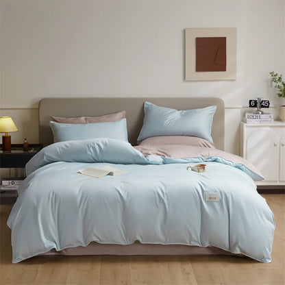 Decobites 100% Egyptian Cotton Solid Color Bedding Set - Queen King Single Size