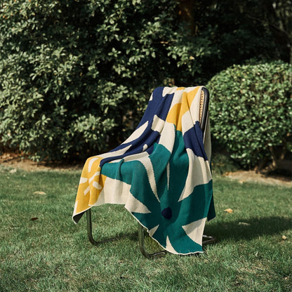 DecorBites™ Leaf Jacquard Knitted Blanket - Soft Cotton Fluffy Blanket for Living Room, Sofa, Bed