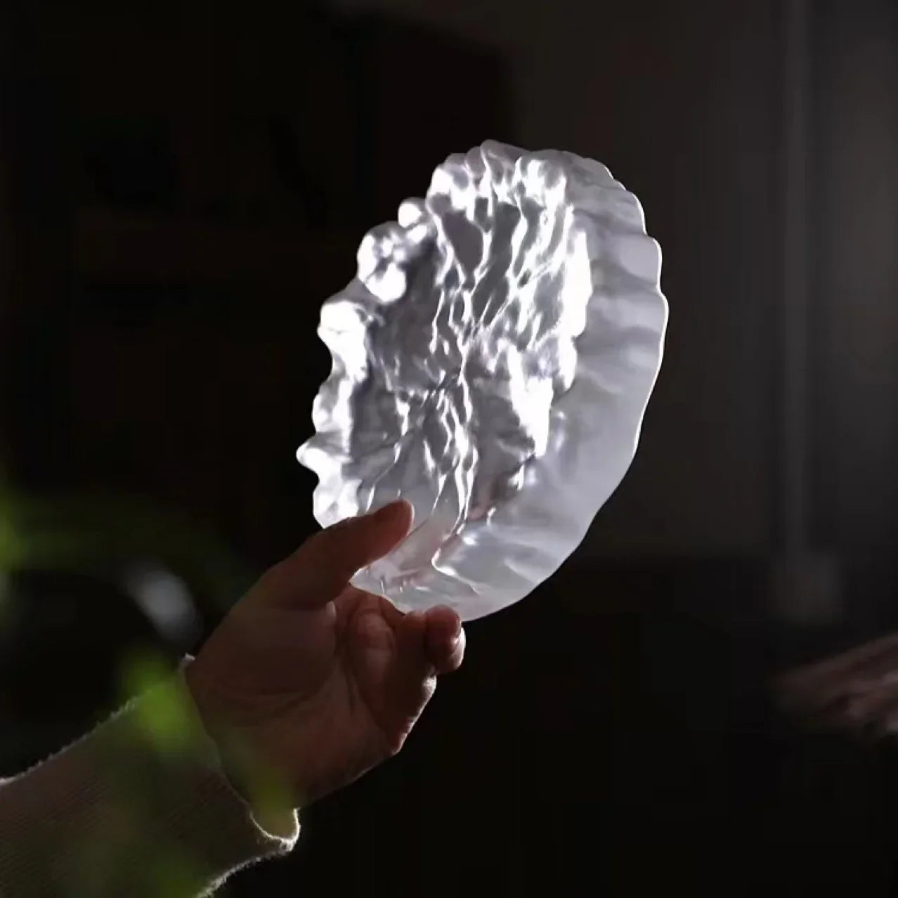 DecorBites™ Crystal Glass Coaster, Minimalist Jewelry Display Panel, Japanese Tea Plate