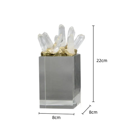 DecorBites™ Crystal Stone Marble Ornament | Clear Natural Decorative Figurines for Home Decor