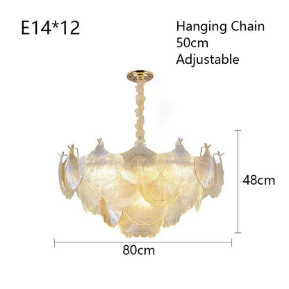 DecorBites™ Glass Shell Ceiling Pendant Light Luxury Bedroom Decor Hanglamp