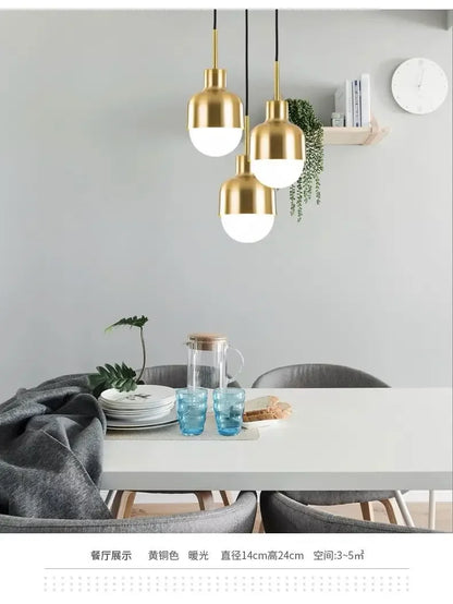 DecorBites™ Gold Iron Pendant Light for Kitchen Dining Room Restaurant Decor