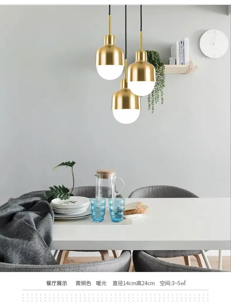 Luces colgantes LED de hierro dorado Decorbites™ para cocina y comedor, luminarias modernas de lámparas colgantes