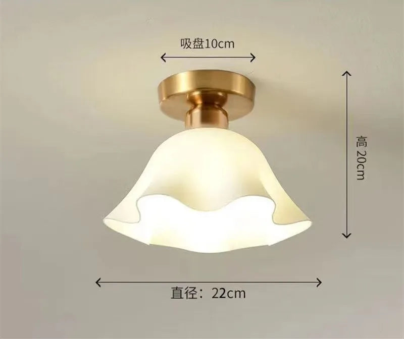 DecorBites™ Ceramic Glass Chandelier: Modern LED Ceiling Light for Living Room Aisle