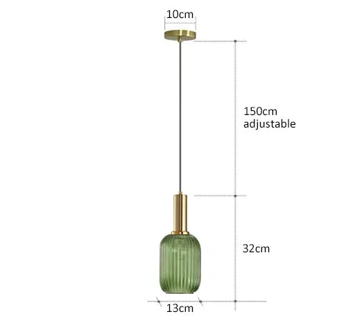 DecorBites™ Colorful Glass Pendant Lights Living Room Bedside Lamp LED Hanging Lighting