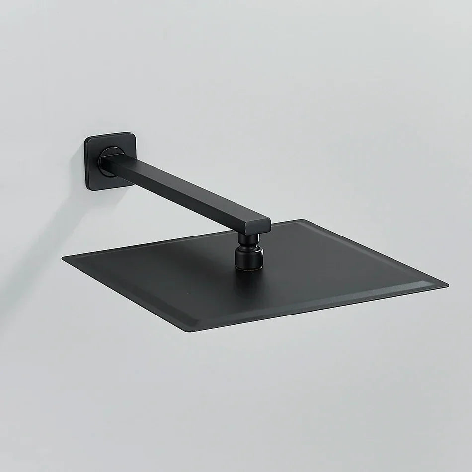 رأس دش مطري فاخر من DecorBites™ مقاس 16 بوصة مع ذراع دش مثبت على الحائط - ملحق حمام