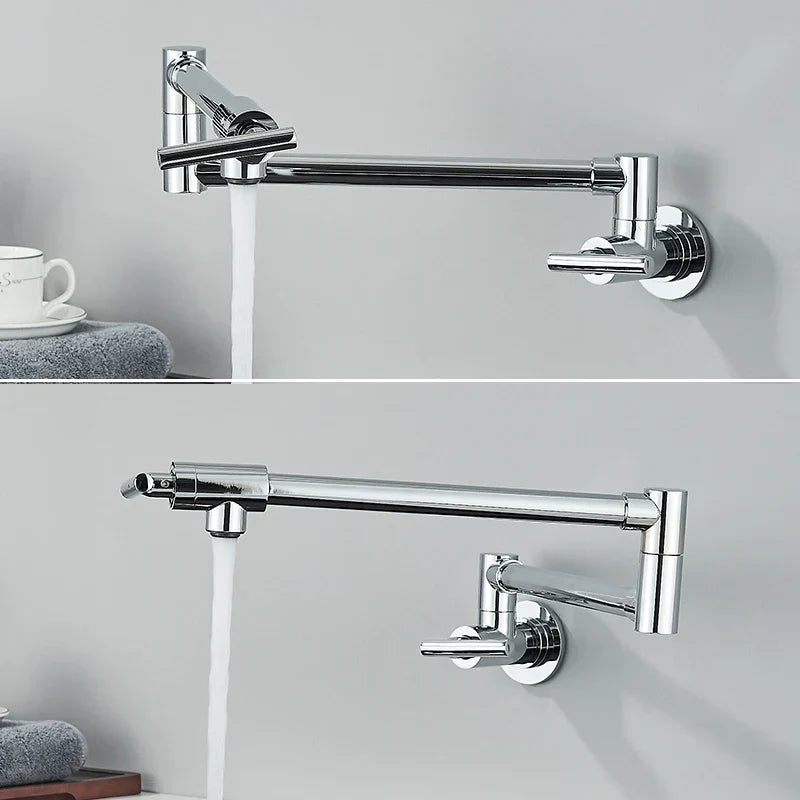 DecorBites™ Double Joint Pot Filler Faucet Swing Arm Wall Mount Kitchen Tap