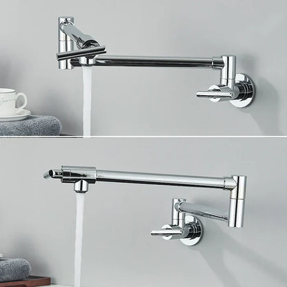 DecorBites™ Double Joint Pot Filler Faucet Swing Arm Wall Mount Kitchen Tap
