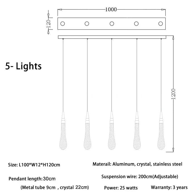 Gold Crystal Staircase Fixture