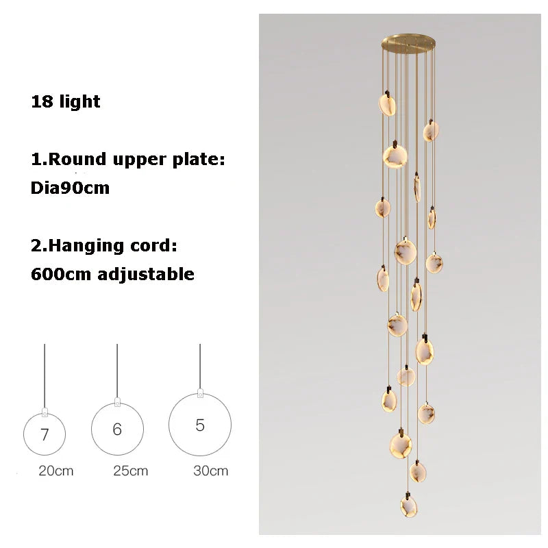 DecorBites™ LED Marble Gold Chandelier for Living Room, 2025 Trend Lustre Lighting