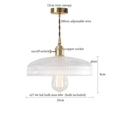 DecorBites™ Clear Glass LED Copper Pendant Lighting for Minimalist Decor