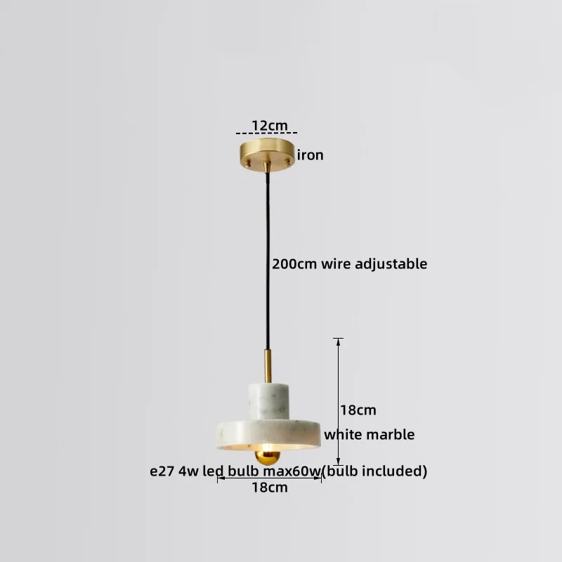 DecorBites™ LED Marble Pendant Lamp: Modern Luxury Hanging Light for Home, Restaurant & Bedroom