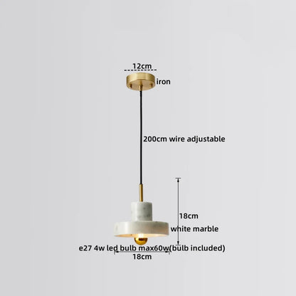 DecorBites™ LED Marble Pendant Lamp: Modern Luxury Hanging Light for Home, Restaurant & Bedroom