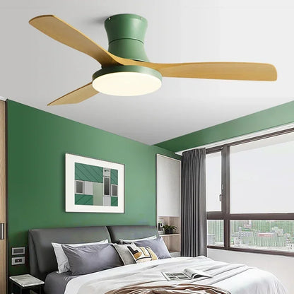DecorBites™ Low Profile Ceiling Fan Light with Black ABS Blades and Control - Indoor Use