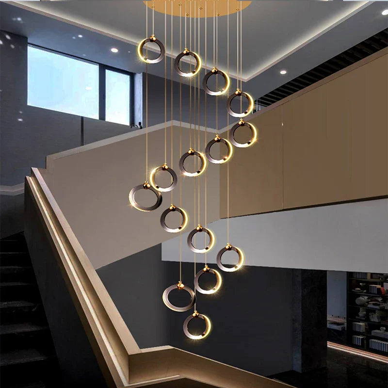 Lámpara de araña de cristal DecorBites™ para escalera, iluminación moderna para sala de estar, decoración de interiores para el hogar