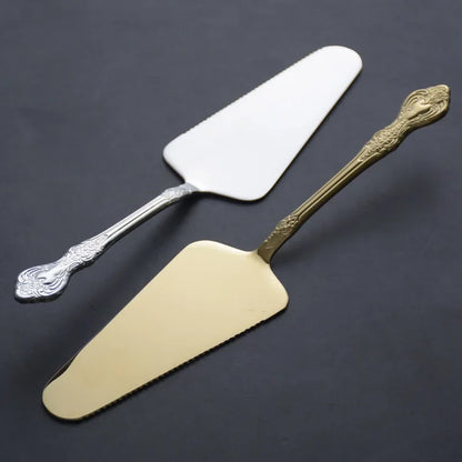 DecorBites™ Gold Cake Shovel Spatula: Wedding Party Baking Pastry Serve Restaurant Silverware