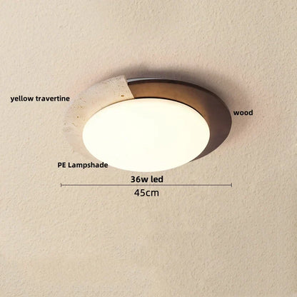 DecorBites™ LED Ceiling Light Fixture Yellow Stone White PE Shade Plafond Lamp
