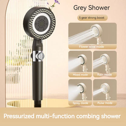DecorBites™ Black Gas Rain Mist Shower Head for High Water Pressure and Polished Look