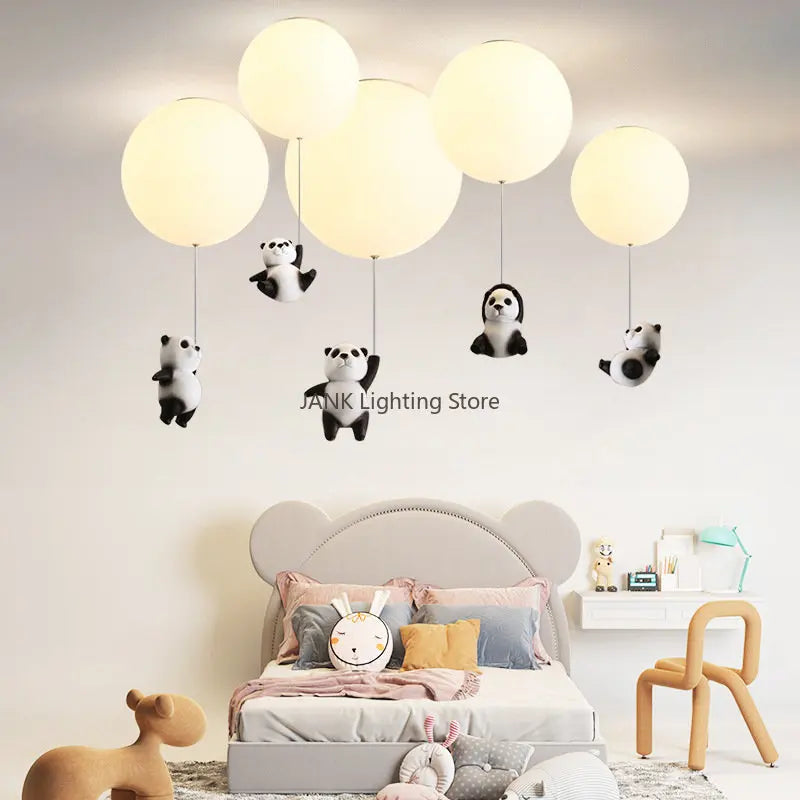 DecorBites™ Kids Cartoon Panda Polar Bear Ceiling Light Chandelier for Boys and Girls' Bedroom