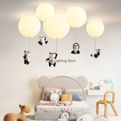 DecorBites™ Kids Cartoon Panda Polar Bear Ceiling Light Chandelier for Boys and Girls' Bedroom
