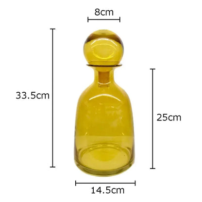 DecorBites™ Amber Glass Vase Hydroponics Desk Decoration Modern Home Decor