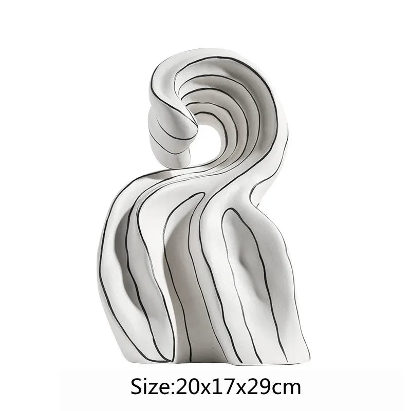 DecorBites™ Ceramic Curl Sculpture Decor Modern Porcelain Figurine Room Decoration