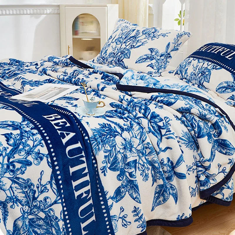 Manta de franela afelpada DecorBites™ - Funda de sofá y sábana para cama Queen doble, ideal para todas las estaciones