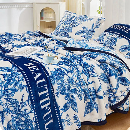 Manta de franela afelpada DecorBites™ - Funda de sofá y sábana para cama Queen doble, ideal para todas las estaciones