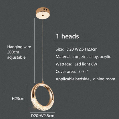 DecorBites™ Circle Ring LED Chandelier Light for Luxe Living Spaces