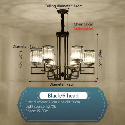 DecorBites™ Crystal Chandelier: Modern Luxury Main Light for Livingroom, Hall, and Restaurant