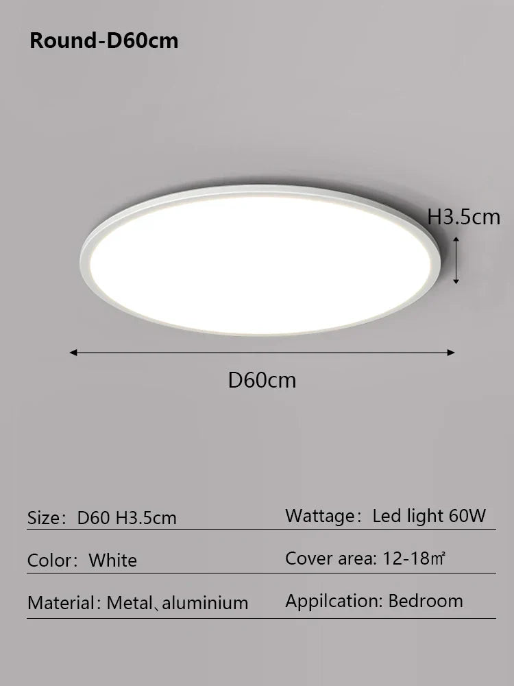 DecorBites™ LED Ceiling Light: Nordic Style Ultra Thin Square Lamp for Living Room and Bedroom