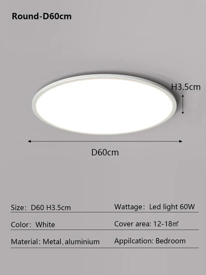 DecorBites™ LED Ceiling Light: Nordic Style Ultra Thin Square Lamp for Living Room and Bedroom