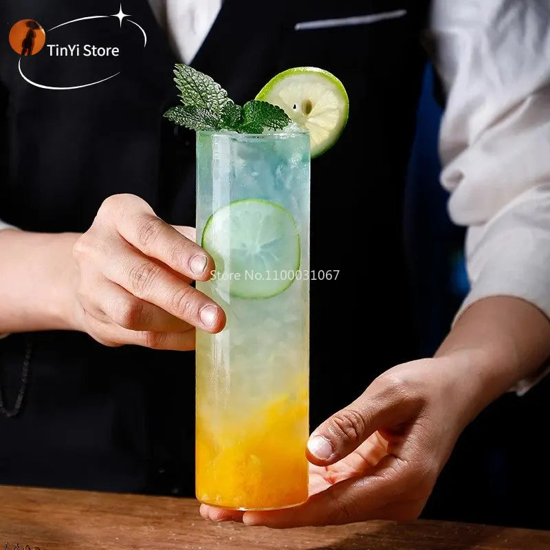 DecorBites™ Japanese Style Highball Long Drinking Glasses Set of 6