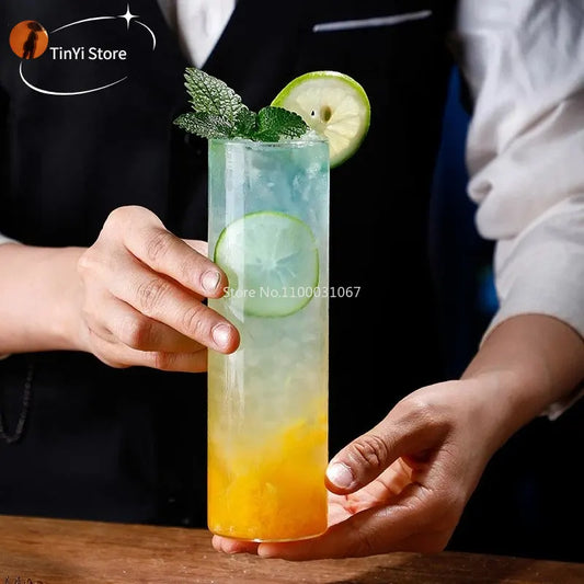 DecorBites™ Japanese Style Highball Long Drinking Glasses Set of 6