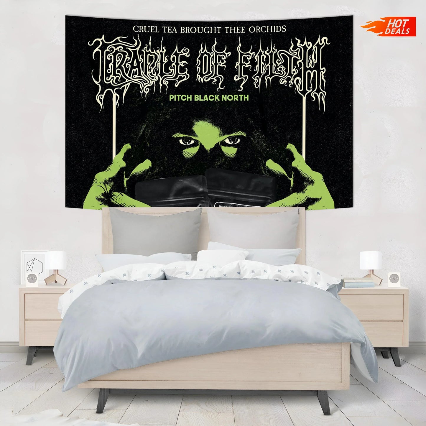 DecorBites™ Gothic Rock Band Tapestry for Bar or Basement Wall Decor