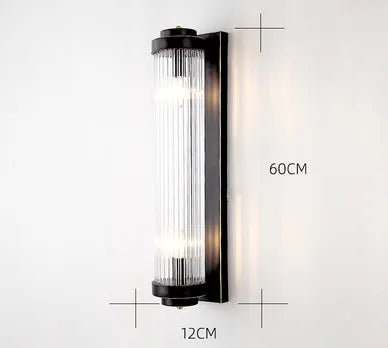 ديكوربايتس™ مصباح حائطي LED من الكريستال باللون الأسود الذهبي لغرفة النوم وغرفة المعيشة وديكور المنزل