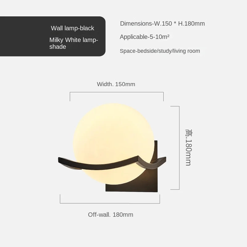 DecorBites™ Gold Glass Ball Wall Lamp for Modern Indoor Lighting Décor