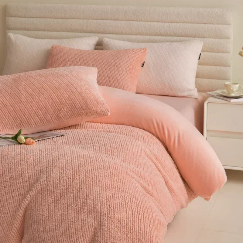 DecorBites™ 2024 Winter Fleece Bedding Set King Queen Twin Double Duvet Cover Kit