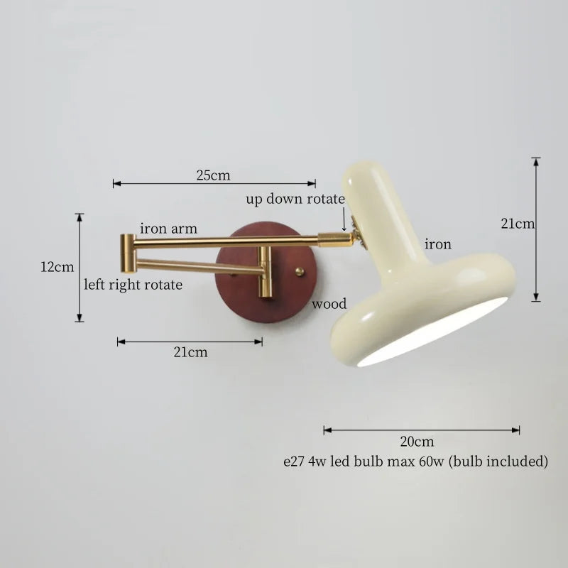 Lámpara de pared LED DecorBites™ Creamy Iron para dormitorio, sala de estar, baño, espejo y escalera.