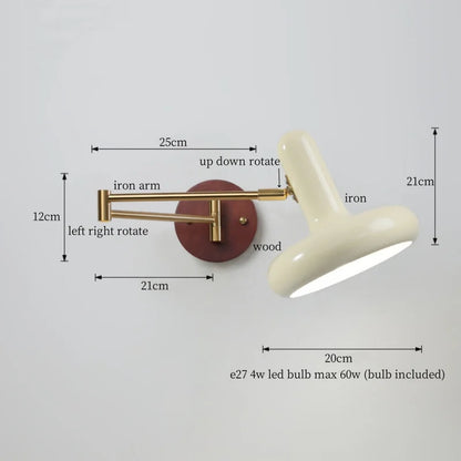 Lámpara de pared LED DecorBites™ Creamy Iron para dormitorio, sala de estar, baño, espejo y escalera.