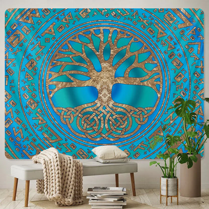 Decobites Viking Crow Symbol Tapestry: Psychedelic Home Decor for Hippie Room