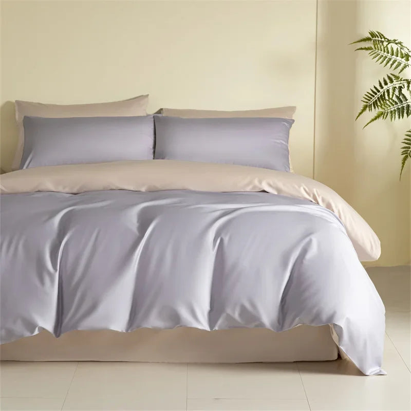 Decobites Egyptian Cotton Bedding Set: Sheet, Pillowcase, Blanket Cover in Queen King Size