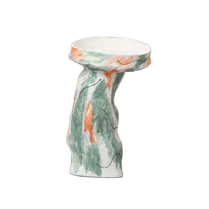 مزهرية خزفية بتصميم تجريدي غير منتظم من DecorBites™ لتزيين المنزل