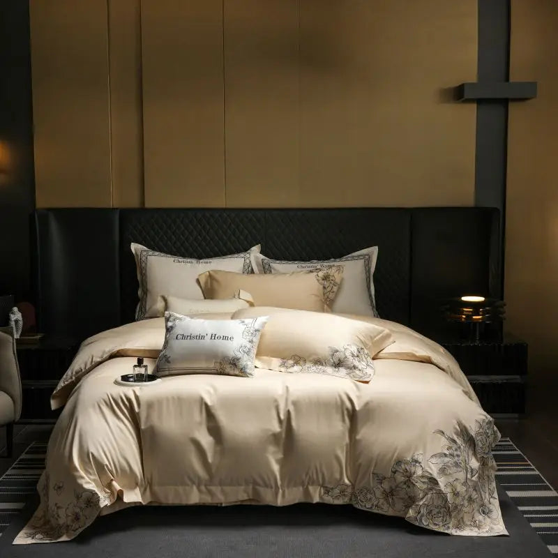 Embroidered Cotton Bedding Set 1000TC King Size